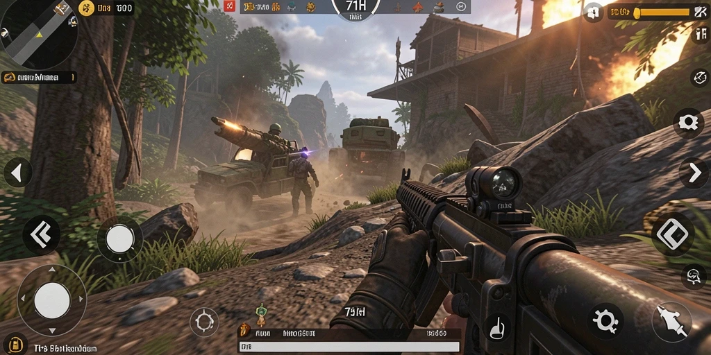 Screenshot menunjukkan aksi seru dalam gameplay TPS 71H.