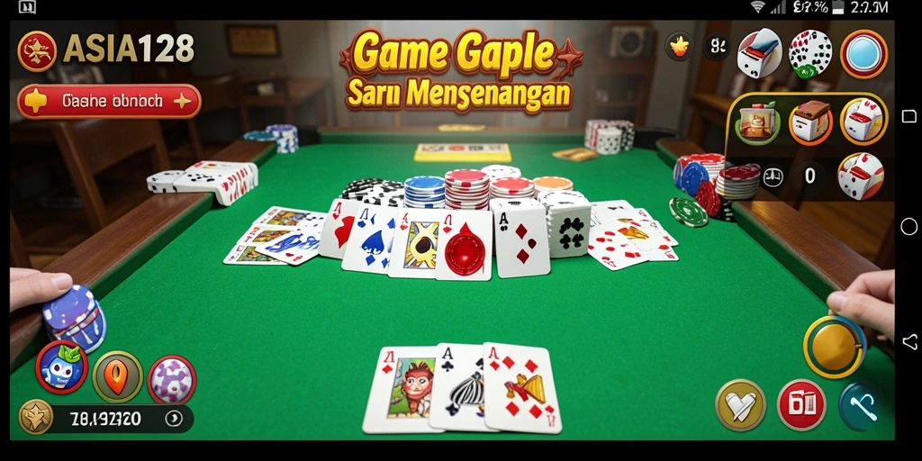 Tampilan gameplay ASIA128 yang menarik saat bermain Gaple.