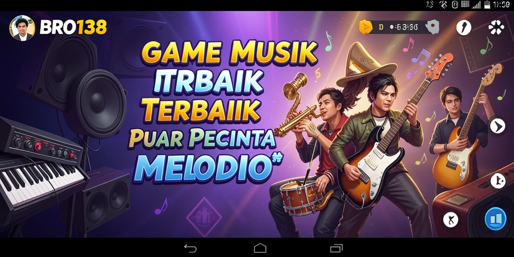 Tampilan gameplay BRO138 dengan berbagai pilihan lagu musik.