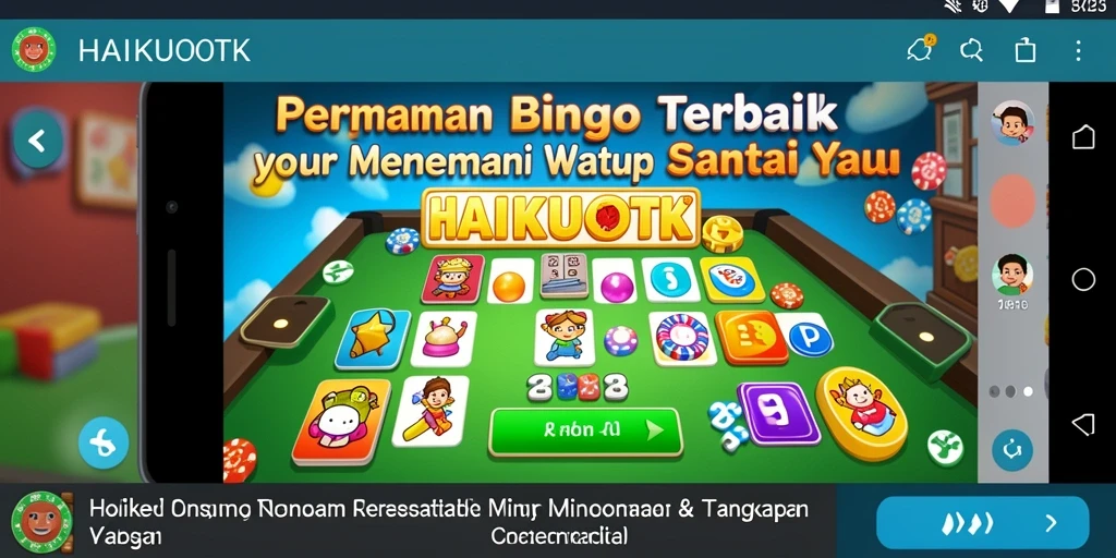 Tampilan gameplay HAIKUOTK dengan kartu Bingo yang berwarna-warni.