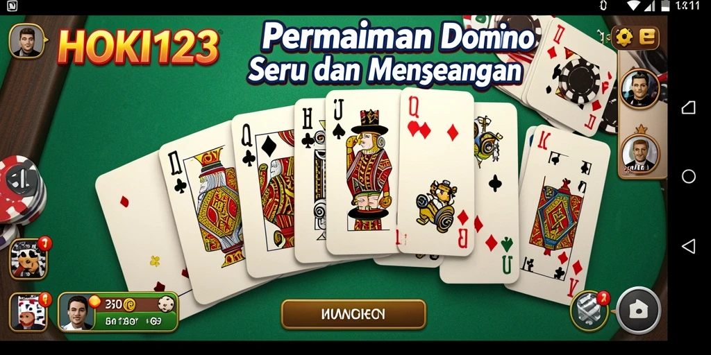 Screenshot utama HOKI123 menunjukkan gameplay domino yang menarik.