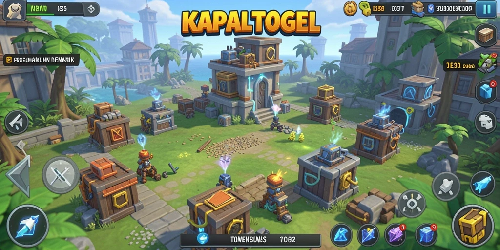 Tampilan menarik gameplay KAPALTOGEL dalam pertahanan menara.