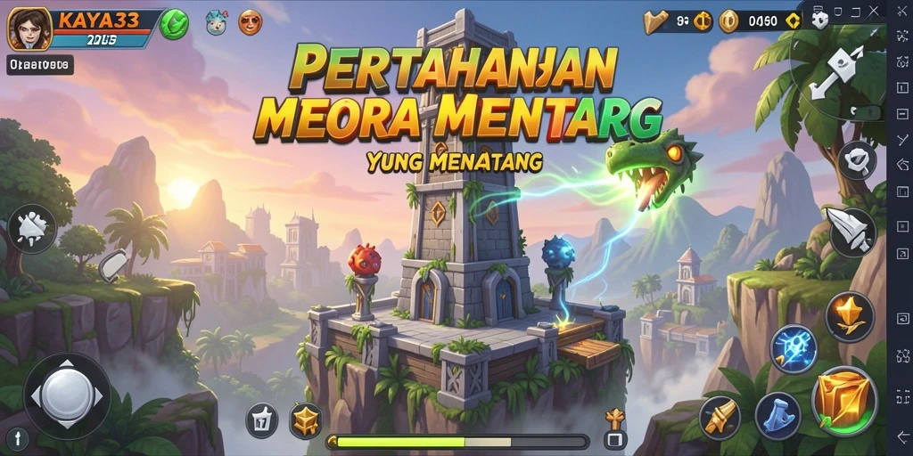 Screenshot utama KAYA33 menampilkan aksi mendebarkan dalam permainan Tower Defense.