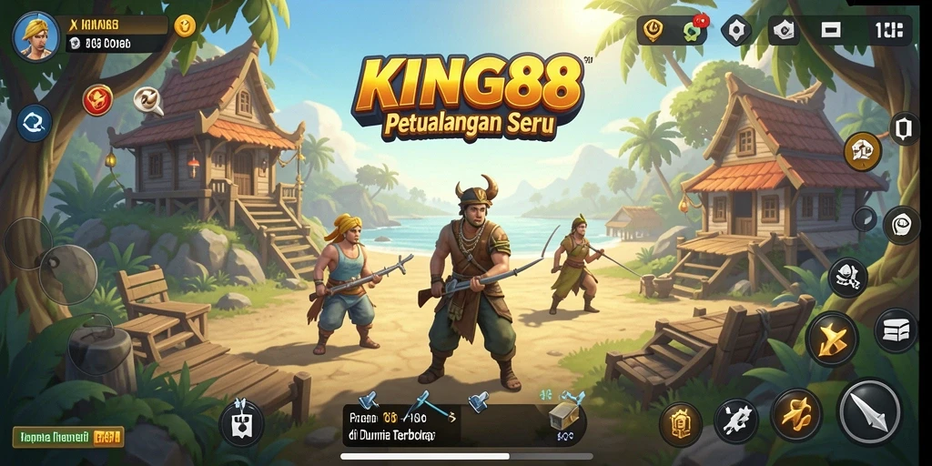 Screenshot menunjukkan gameplay KING88 dengan petualangan seru di dunia terbuka.