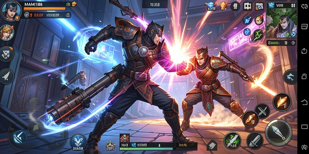 Tampilan gameplay MAMI188 dengan karakter bertarung di arena.