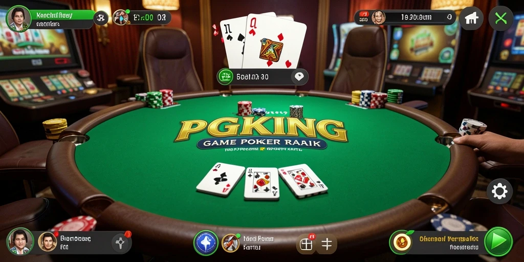 Screenshot PGKING menampilkan gameplay Poker yang seru dan interaktif.