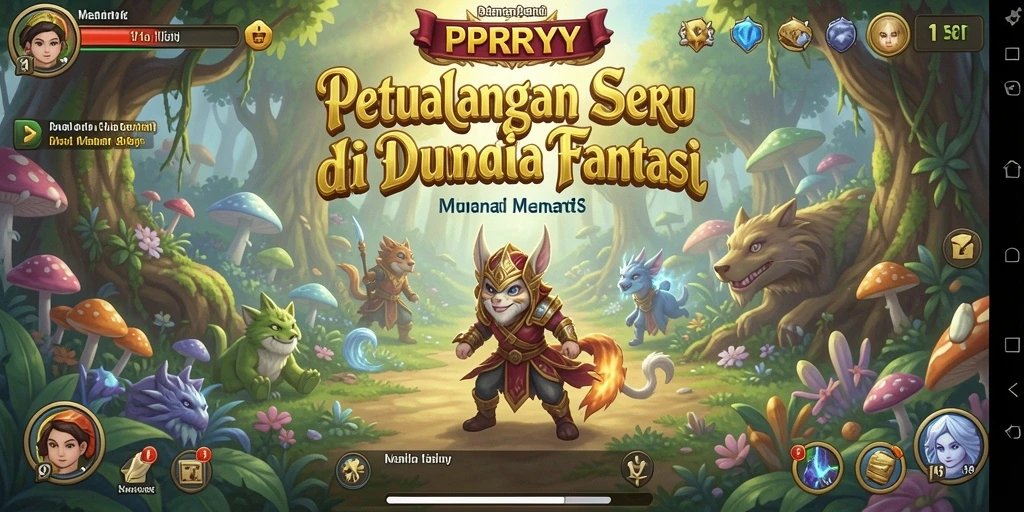 Gameplay <strong>PPRRYY</strong> yang penuh aksi di dunia petualangan fantastis.