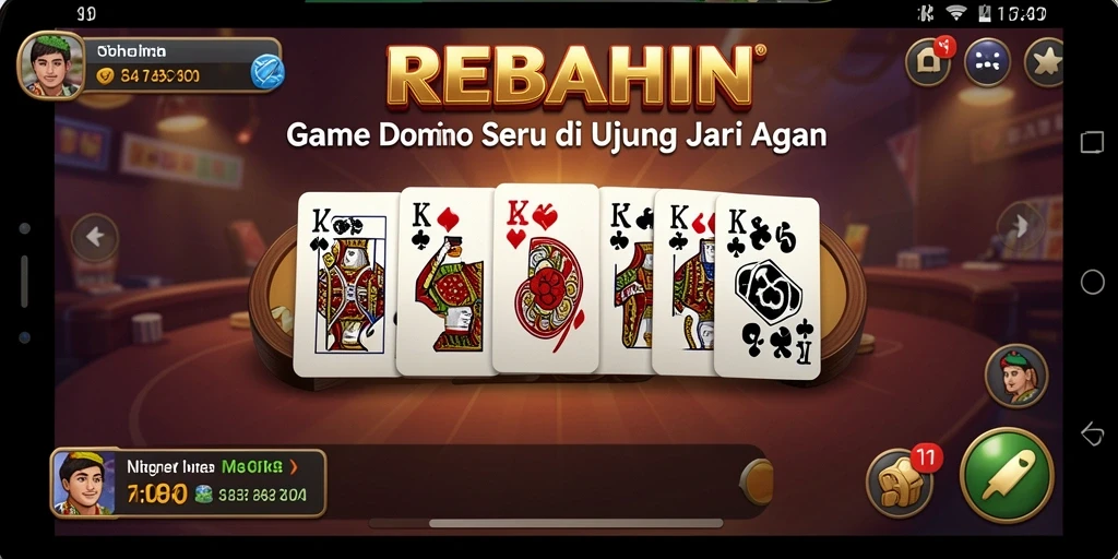 Tampilan permainan Domino yang seru dan interaktif di REBAHIN.