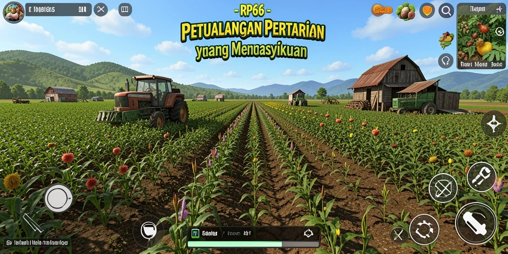 Screenshot gameplay RP66 menampilkan aktivitas pertanian yang seru.