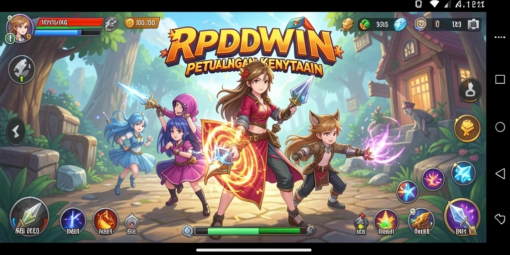Screenshot RPIDWIN menunjukkan pertarungan seru di dunia Anime.