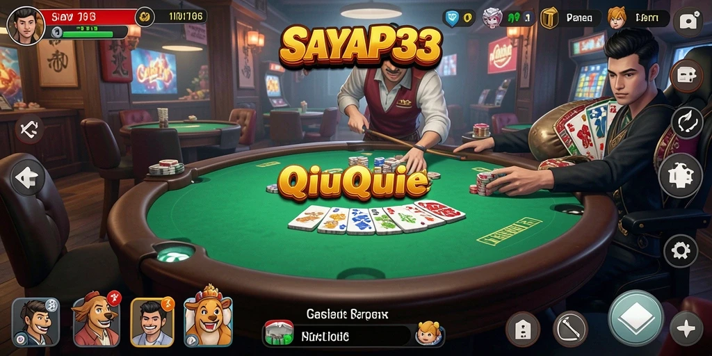 Tampilan utama gameplay QiuQiu yang seru dan menantang.