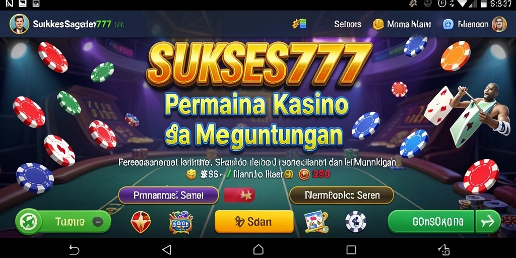 Screenshot utama SUKSES777 menampilkan gameplay kasino yang menarik dan mendebarkan.