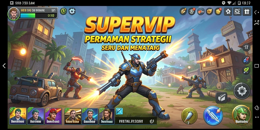 Tangkapan layar gameplay <strong>SUPERVIP</strong> menampilkan pertempuran strategis yang intens.
