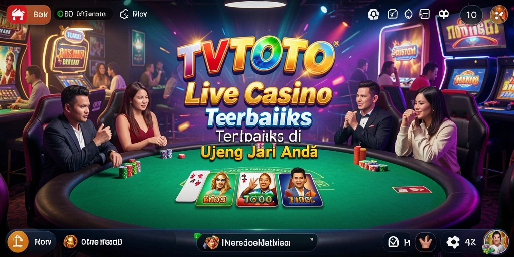 Tangkapan layar TVTOTO menampilkan dealer yang siap untuk memandu permainan Live Casino.